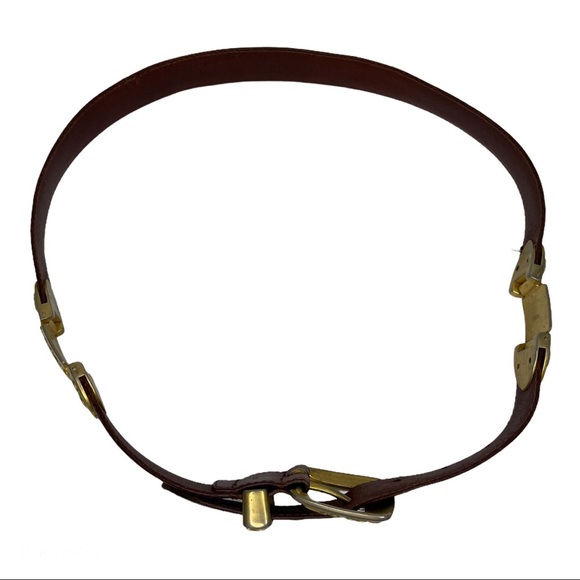 Fossil Brown Metal Hinge Accent Boho Western Belt Size L - Picture 8 of 14